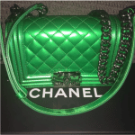 Chanel Metallic Patent Boy Bag