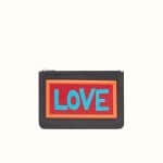 Fendi Black Leather Love Thin Pouch Bag