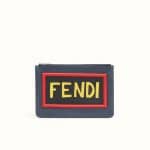 Fendi Blue Leather Vocabulary Thin Pouch Bag