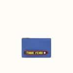 Fendi Blue Think Fendi Leather Clutch Bag