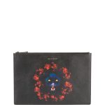Givenchy Black/Red Jaguar Print Large Pouch Bag