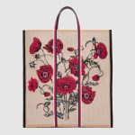 Gucci Beige Poppy Canvas Tote Bag