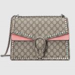 Gucci Beige/Ebony GG Supreme with Crystals Dionysus Medium Shoulder Bag