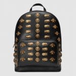 Gucci Black Animal Studs Backpack Bag
