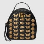 Gucci Black Animal Studs GG Marmont Backpack Bag