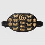 Gucci Black Animal Studs GG Marmont Belt Bag