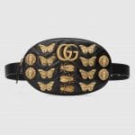 Gucci Black Animal Studs GG Marmont Belt Bag