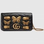 Gucci Black Animal Studs GG Marmont Mini Bag