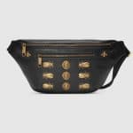 Gucci Black Animal Studs Leather Belt Bag