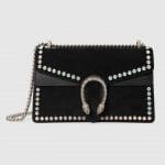 Gucci Black Suede with Crystals Dionysus Small Shoulder Bag