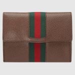 Gucci Brown Leather Web GucciTotem Portfolio Bag