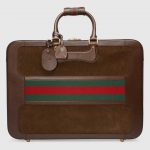 Gucci Brown Suede Web Large Briefcase Bag