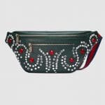 Gucci Green Crystal Embellished Leather Belt Bag