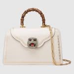 Gucci White Frame Print Top Handle Bag