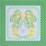 Hermes Brides de Gala Love Silk Twill Pocket Square 45