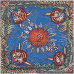 Hermes Flowers of South Africa Silk Twill Scarf 90