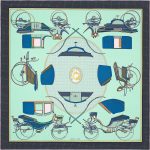 Hermes Les Voitures a Transformation Silk Twill Scarf 90