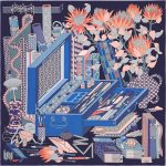 Hermes Les tresors d'un Artiste Silk Twill Scarf 90