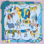 Hermes Ronds de Marche Silk Twill Scarf 90