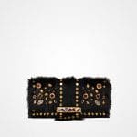 Prada Black Haircalf with Stones Shoulder Bag