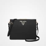 Prada Black Saffiano Light Frame Shoulder Bag