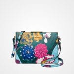 Prada Bottle Green Floral Printed Saffiano Light Frame Shoulder Bag