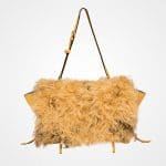 Prada Bright Yellow/Camel Shearling:Leather Etiquette Shoulder Bag
