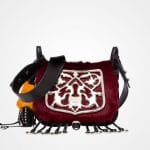 Prada Burgundy/Black Haircalf/Quilted Velvet Corsaire Bag