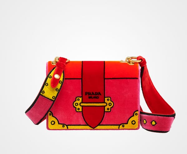 Prada cahier embroidered shop shoulder bag