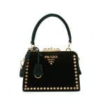 Prada Green Studded Velvet Top Handle Bag