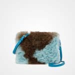 Prada Jade Green/Camel Shearling/Saffiano Light Frame Shoulder Bag