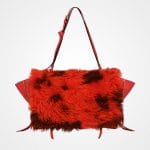 Prada Lacquer Red/Camel Shearling:Leather Etiquette Shoulder Bag