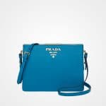 Prada Light Blue Saffiano Light Frame Shoulder Bag