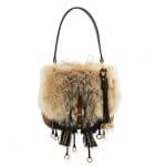 Prada Neutral Calf Leather/Fox Fur Corsaire Bag