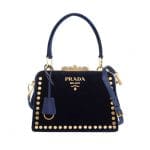 Prada Violet Studded Velvet Top Handle Bag