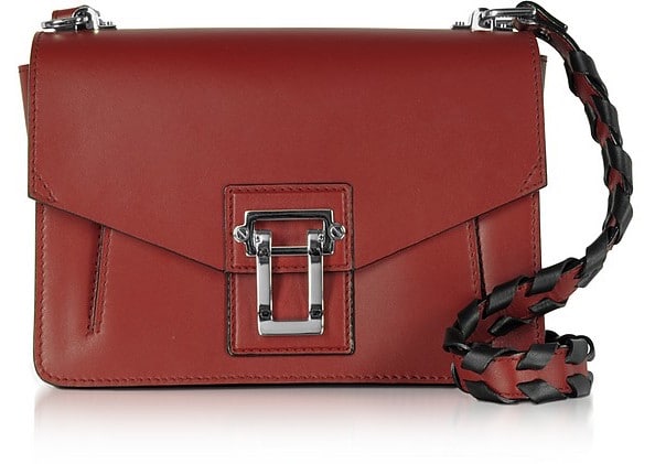 Proenza Schouler Hava Red Plum Smooth Leather Shoulder Bag w/ Whipstitch Strap