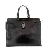 Valentino Black Patent Joylock Medium Top Handle Bag