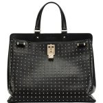 Valentino Black Rockstud Joylock Top Handle Bag