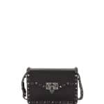 Valentino Black Rockstud Rolling Noir Medium Shoulder Bag