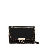 Valentino Black Whipstitch Demilune Small Shoulder Bag