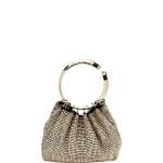 Valentino Gold Metallic Embellished Bebop Ring Clutch Bag