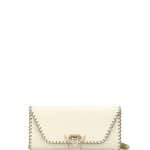 Valentino Ivory Whipstitch Demilune Clutch Bag