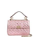 Valentino Pink Metallic Rockstud Spike Medium Shoulder Bag