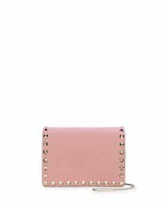 Valentino Pink Rockstud Chain Clutch Bag