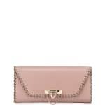 Valentino Pink Whipstitch Demilune Clutch Bag