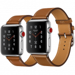 Apple Watch Hermès Stainless Steel Case with Fauve Barenia Leather Single Tour