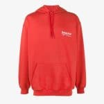 Balenciaga Red Balenciaga 2017 Logo Cotton Terry Hoodie