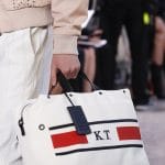 Bottega Veneta White Striped Top Handle Bag - Spring 2018