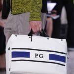 Bottega Veneta White/Blue Striped Top Handle Bag - Spring 2018