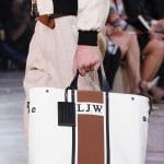 Bottega Veneta White/Brown Striped Tote Bag - Spring 2018